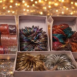 Colorful Metallic Party Bracelets Set